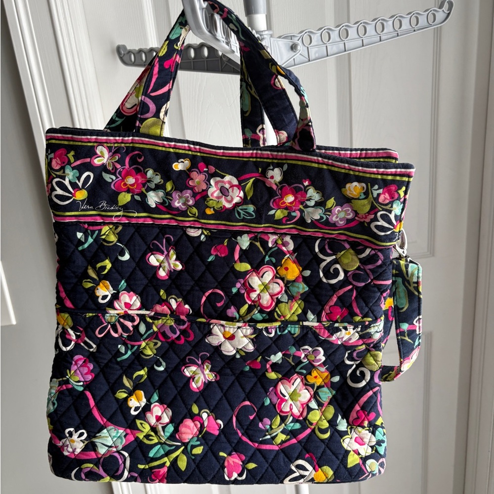 Vera Bradley Floral Tote Bag - Black, Pink, Green, Yellow